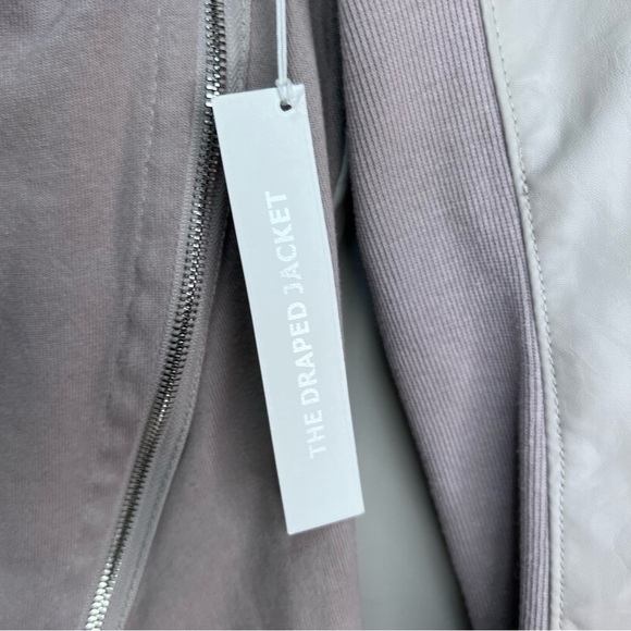 BLANK NYC The Draped Jacket Vegan Leather Size XS NWT Neutral Minimalist - Picture 7 of 10